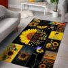 Beagle Dog With Sunflower Rug Home Decor