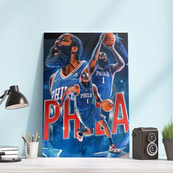 James Harden Philadelphia 76ers NBA Poster Canvas