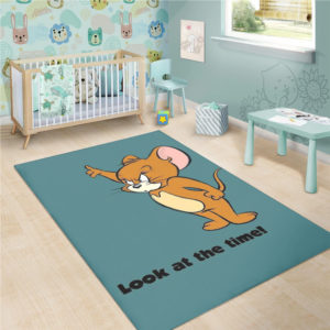 Jerry Mouse Look At The Time Rug Carpet