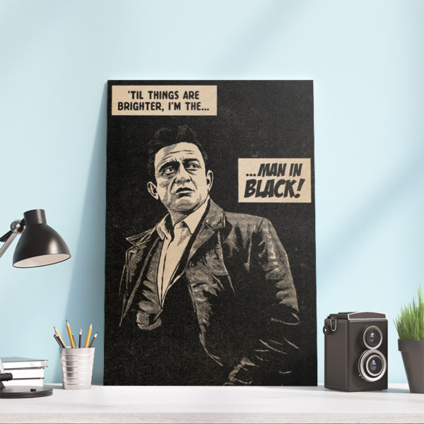 Johnny Man In Black Poster Canvas