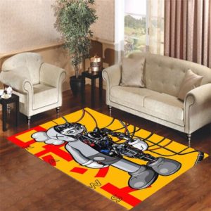 Kaws Yellow Cartoon Area Rug Carpet