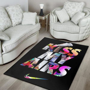 Kiss My Airs Nike Logo Rug Home Decor