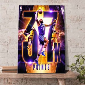 Lebron James Lakers 37K Points Record Poster Canvas