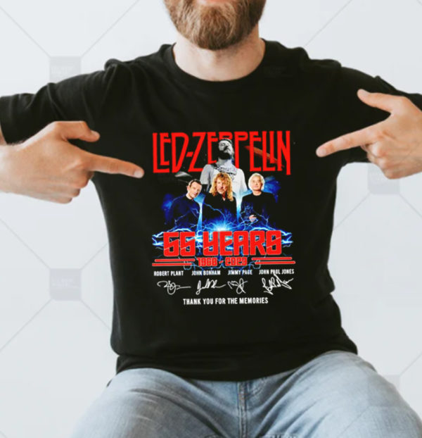 Led Zeppelin 55 Years 1968 2023 Signatures Thank You For The Memories Classic T-Shirt
