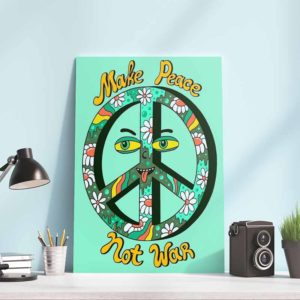 Make Peace Not War Flowers Ukraine Poster Canvas