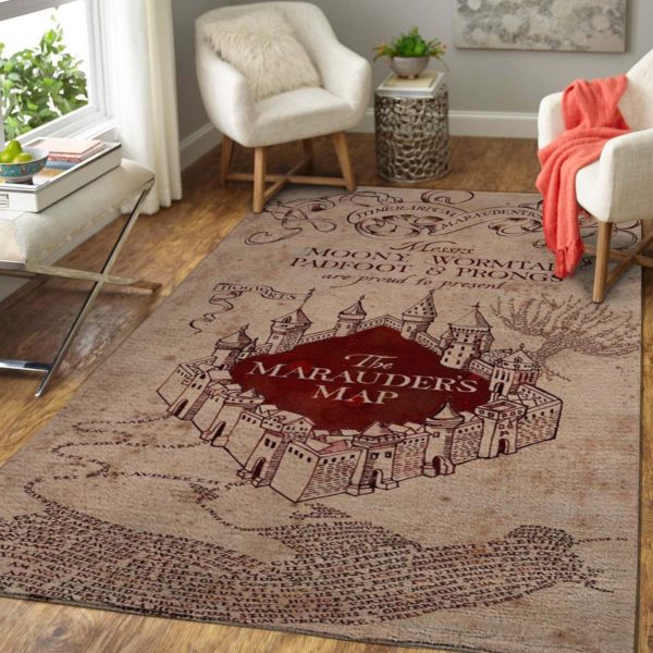 Marauders Map Harry Potter Rug For Living Room