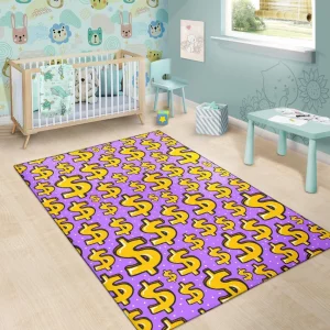Money Dollar Print Area Rug Living Room