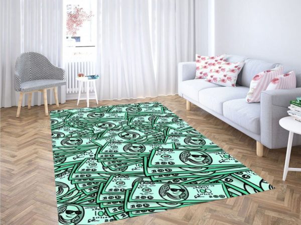 Money Pattern Cartoon Rug Home Decor