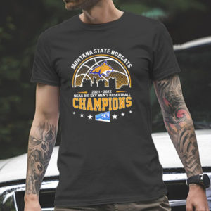 Montana State Bobcats 2021-2022 Ncaa Big Sky Mens Basketball Champions Classic T-Shirt