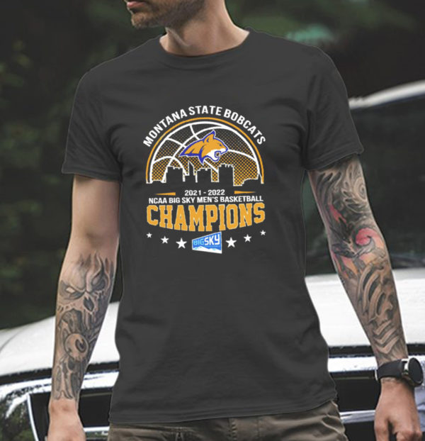 Montana State Bobcats 2021-2022 Ncaa Big Sky Mens Basketball Champions Classic T-Shirt