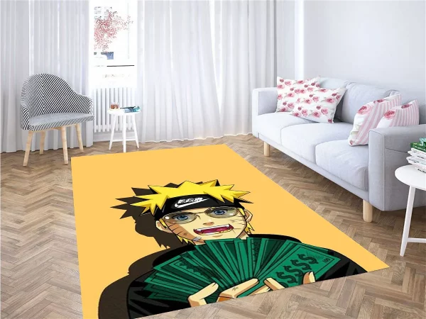 Naruto Money Rug Living Room
