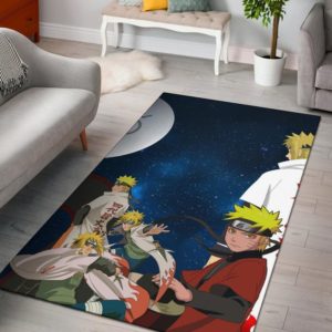 Naruto Sage Mode And Minato Hokage Galaxy Rug For Living Room