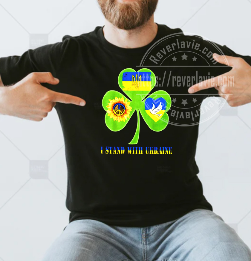 Patricks Day Shamrock Heart Peace Ukraine Flag Dove Sunflower T-shirt Patricks Day Shamrock Heart Peace Ukraine Flag Dove Sunflower T-shirt