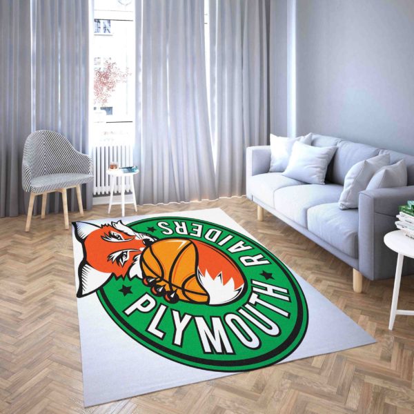 Plymouth Raiders Basketball Club Logo Green Area Rug Carpet