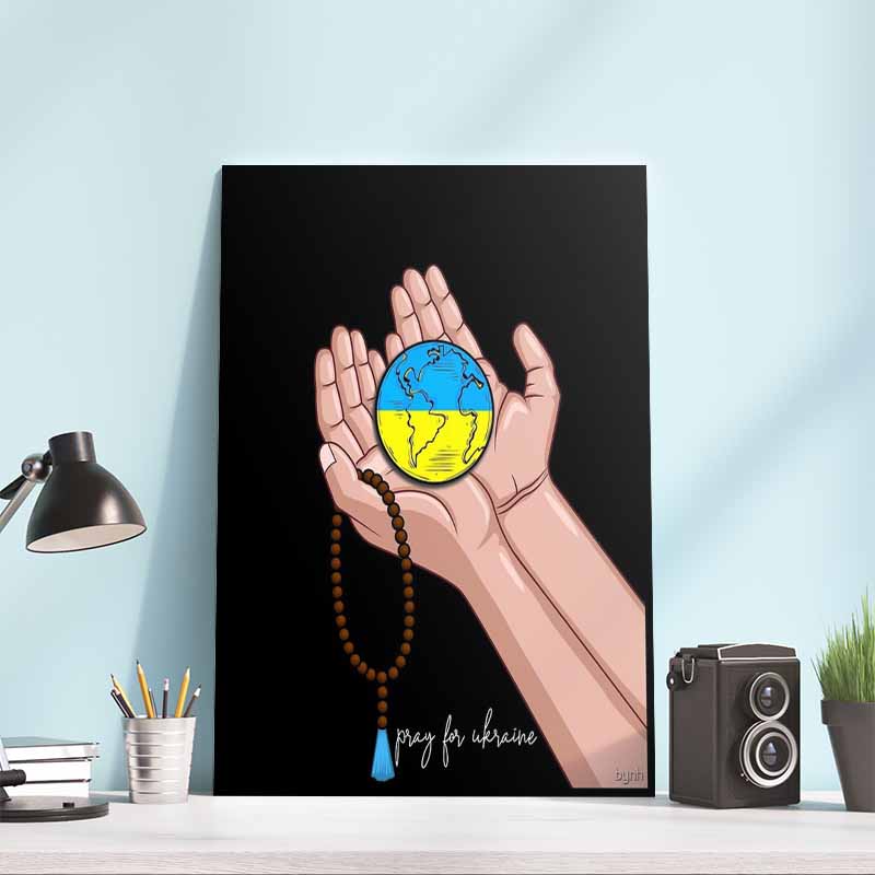 Pray For Ukraine Earth Ukraine Flag Poster Canvas Pray For Ukraine Earth Ukraine Flag Poster Canvas