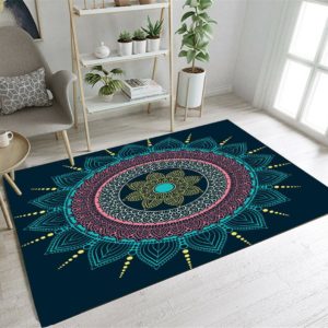 Retro Hippie Mandala Area Rug Home Decor
