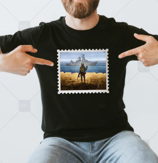 Russian Warship Go Fuck Yourself Stamp T-Shirt