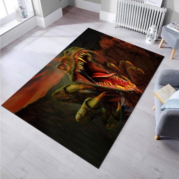 Scary T-Rex Dinosaurs Rug Home Decor