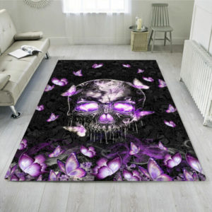 Skull Butterfly Rug Home Decor