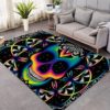 Skull Colorful Area Rug Carpet