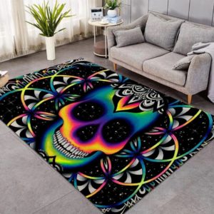 Skull Colorful Area Rug Carpet