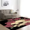 Skulls And Roses Area Rug Carpet