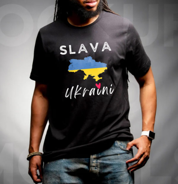 Slava Ukraini Maps Flags T-Shirt