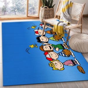Snoopy Baseball Area Rug Carpet