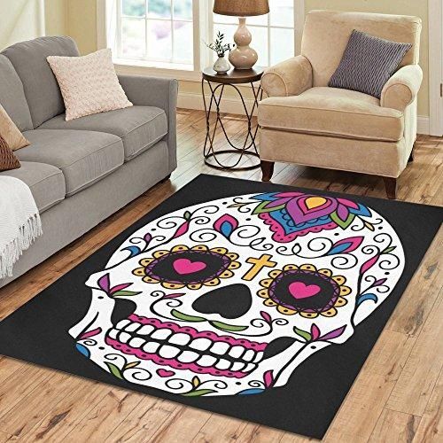 Sugar Skull Day of the Dead Area Rug Carpet Sugar Skull Day of the Dead Area Rug Carpet