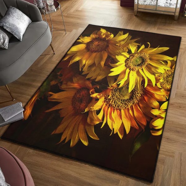 Sunflower Washable Rug Living Room Sunflower Washable Rug Living Room