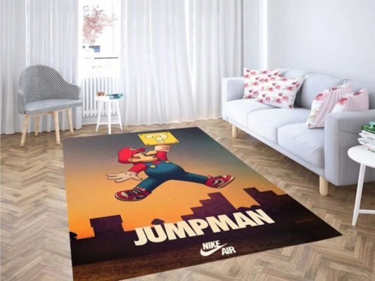 Super Mario Jumpman Nike Area Rug Carpet - REVER LAVIE