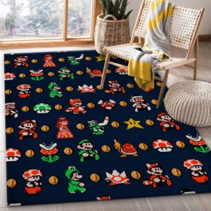 Super Mario Pattern Area Rug Carpet