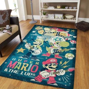 Super Mario The 1 Ups Area Rug Carpet