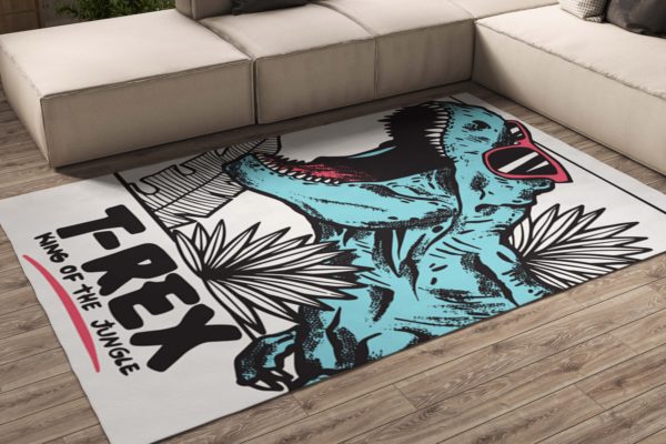 T-Rex King Of The Jungle Dinosaurs Rug Home Decor