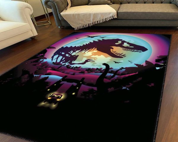 T-Rex Night Dinosaurs Rug Home Decor