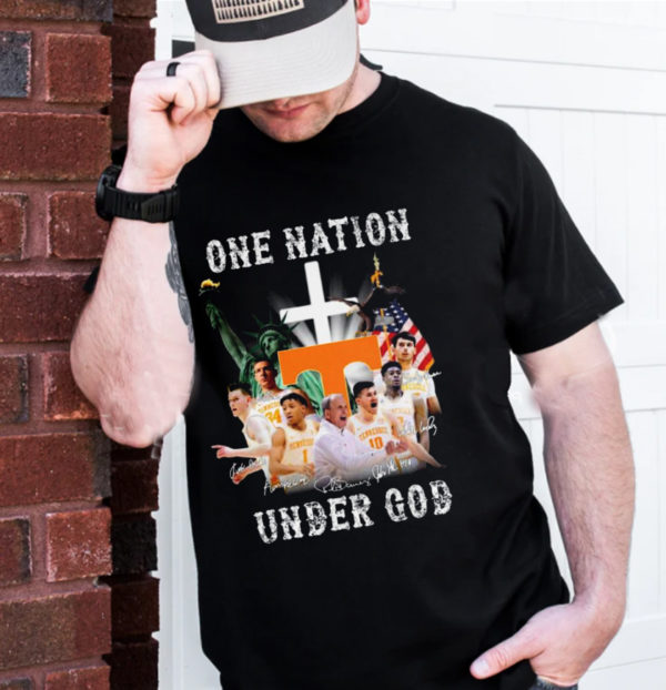 Tennessee Volunteers Mens Basketball One Nation Under God Signatures Unisex T-Shirt