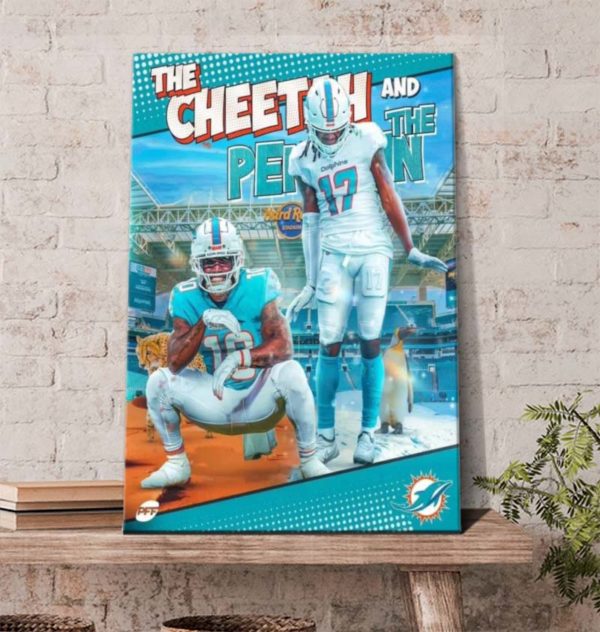 The Cheetah and The Dolphins Tyreek Hill Miami Poster Canvas