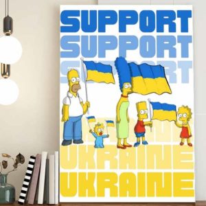 The Simpsons Support Ukraine Poster Canvas