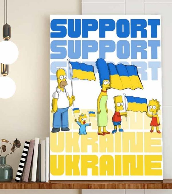 The Simpsons Support Ukraine Poster Canvas
