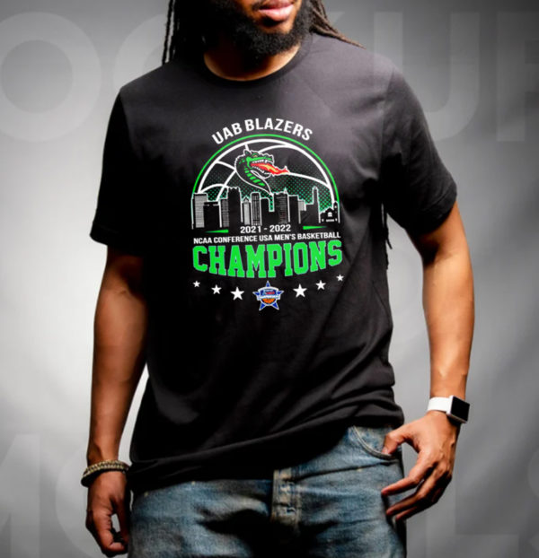 UAB Blazers 2021-2022 Ncaa Conference USA Mens Basketball Champions Classic T-Shirt
