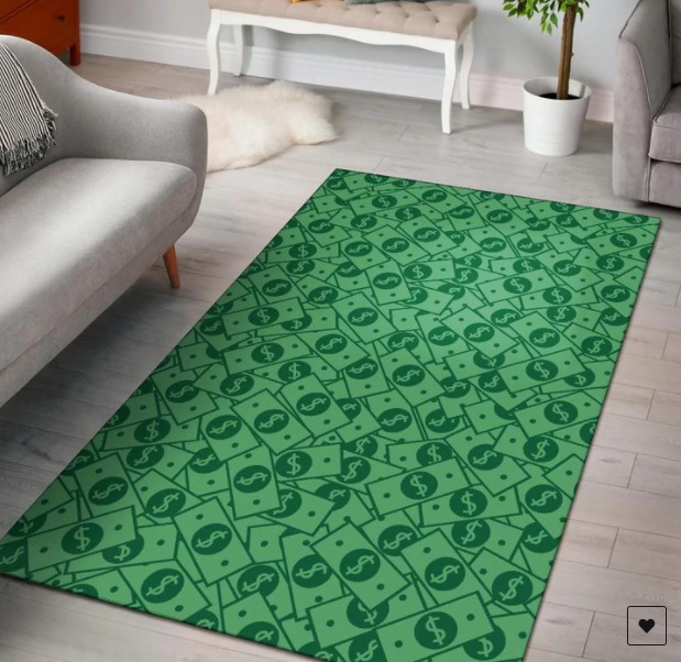 USD Dollar Money Pattern Rug Home Decor USD Dollar Money Pattern Rug Home Decor