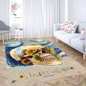 Vincent Van Gogh Skulls Area Rug Carpet