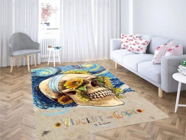 Vincent Van Gogh Skulls Area Rug Carpet