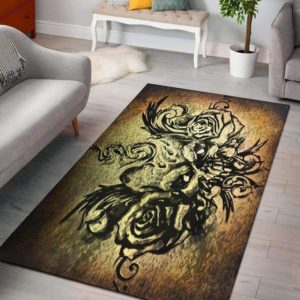 Weathered Premium Skull Area Rug Carpet