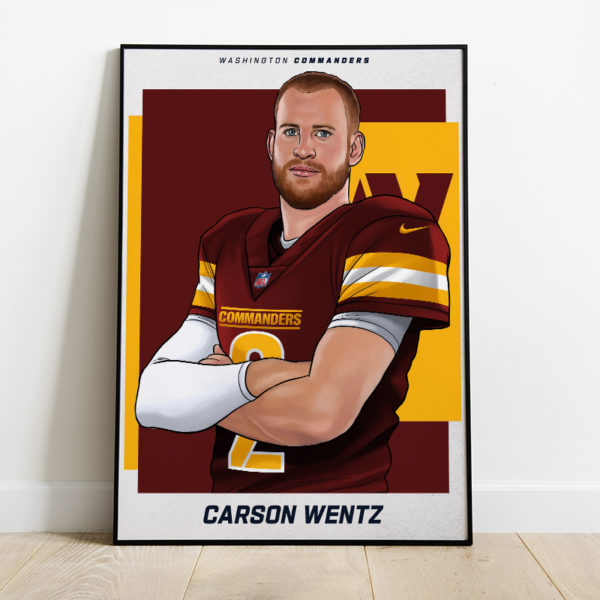 Welcome Carson Wentz Washington Commanders Poster Canvas