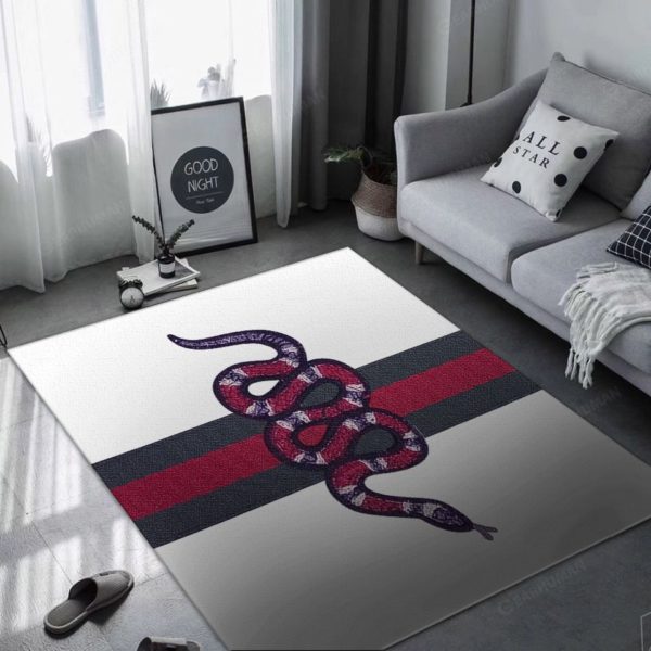 White Gucci Snake Vintage Web Gucci Rug Home For Living Room