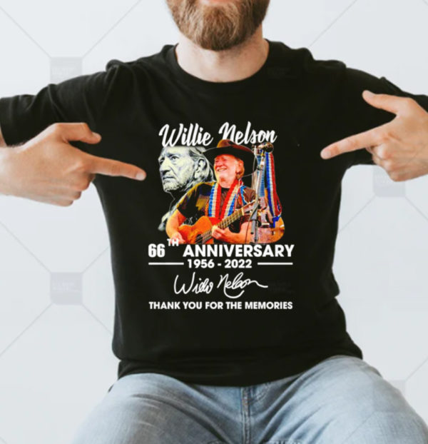 Willie Nelson 66th Anniversary 1956 2022 Thank You For The Memories Classic T-Shirt