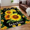 Sunflower Washable Rug Living Room