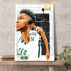 Giannis Antetokounmpo All Time Scoring Leader Milwaukee Bucks NBA Poster Canvas