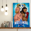 Roman Reigns Champions WrestleMania Poster Canvas